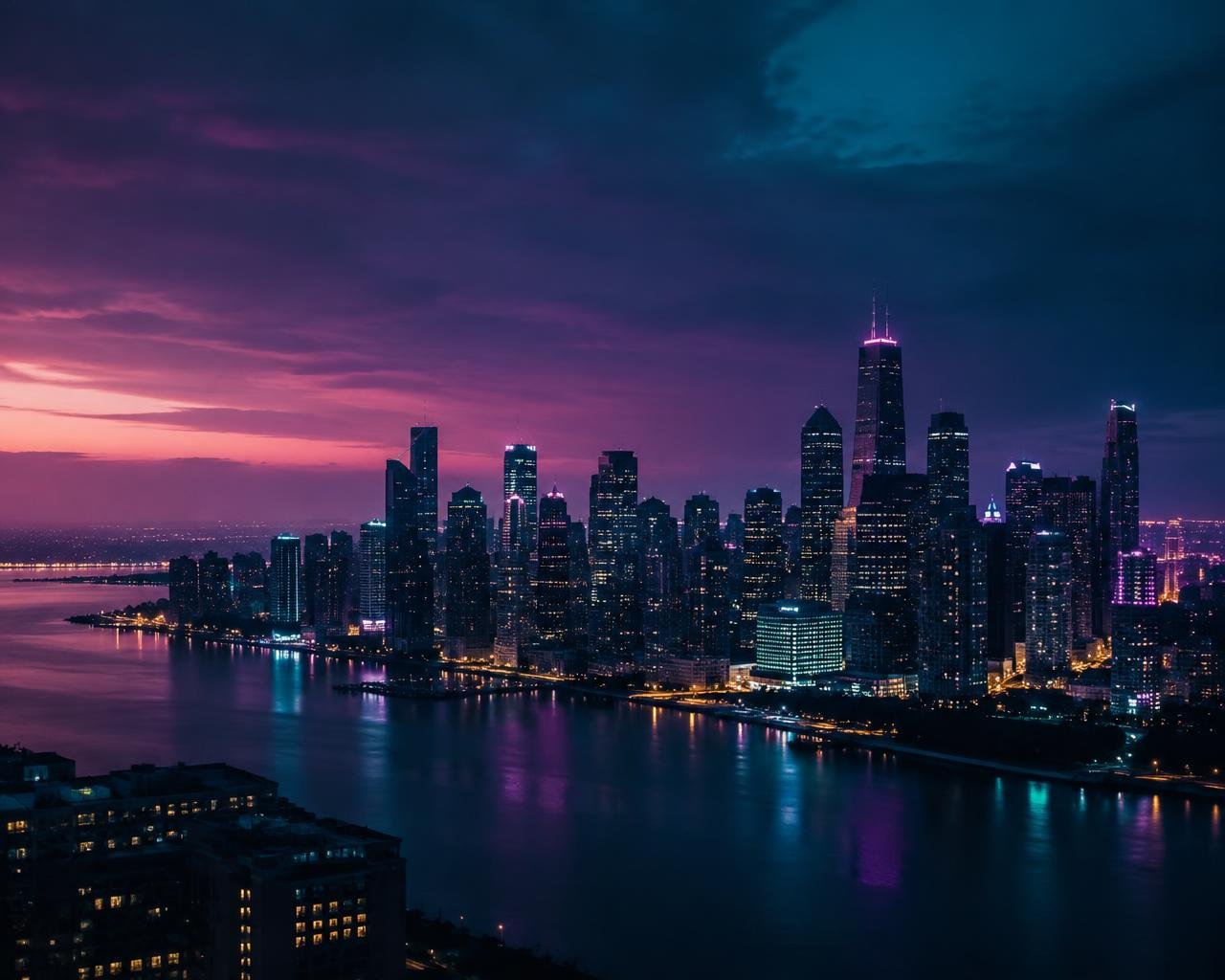 Night skyline representing a commerce platform